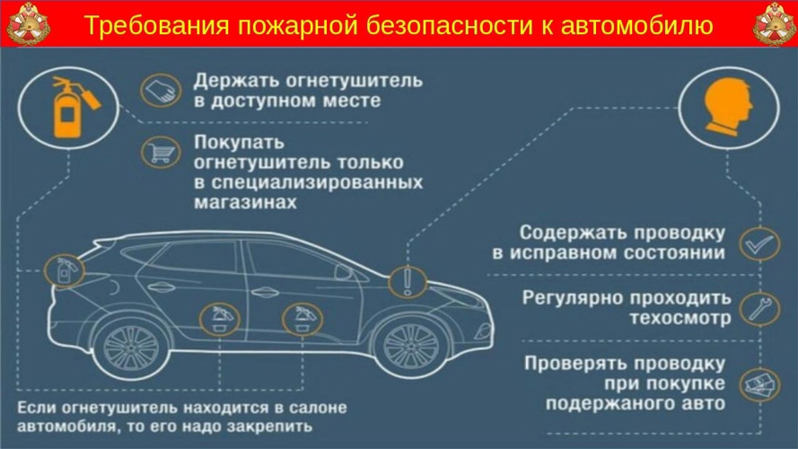 Инспекция пожарной безопасности регионального Управления Росгвардии напоминает правила пожарной безопасности при эксплуатации автотранспорта